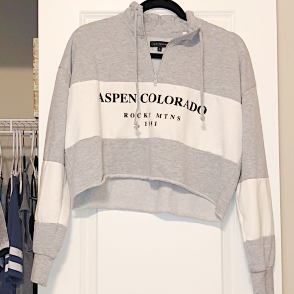 aspen colorado rare cropped zip up